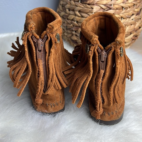 Women’s Minnetonka Hi Top Back Zip Boot Brown Size 7 - Picture 3 of 6